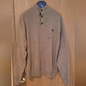 Chaps Ralph Lauren Men’s Oat 1/4 Button Sweater With Sleeve Patch Size 2XL NWT